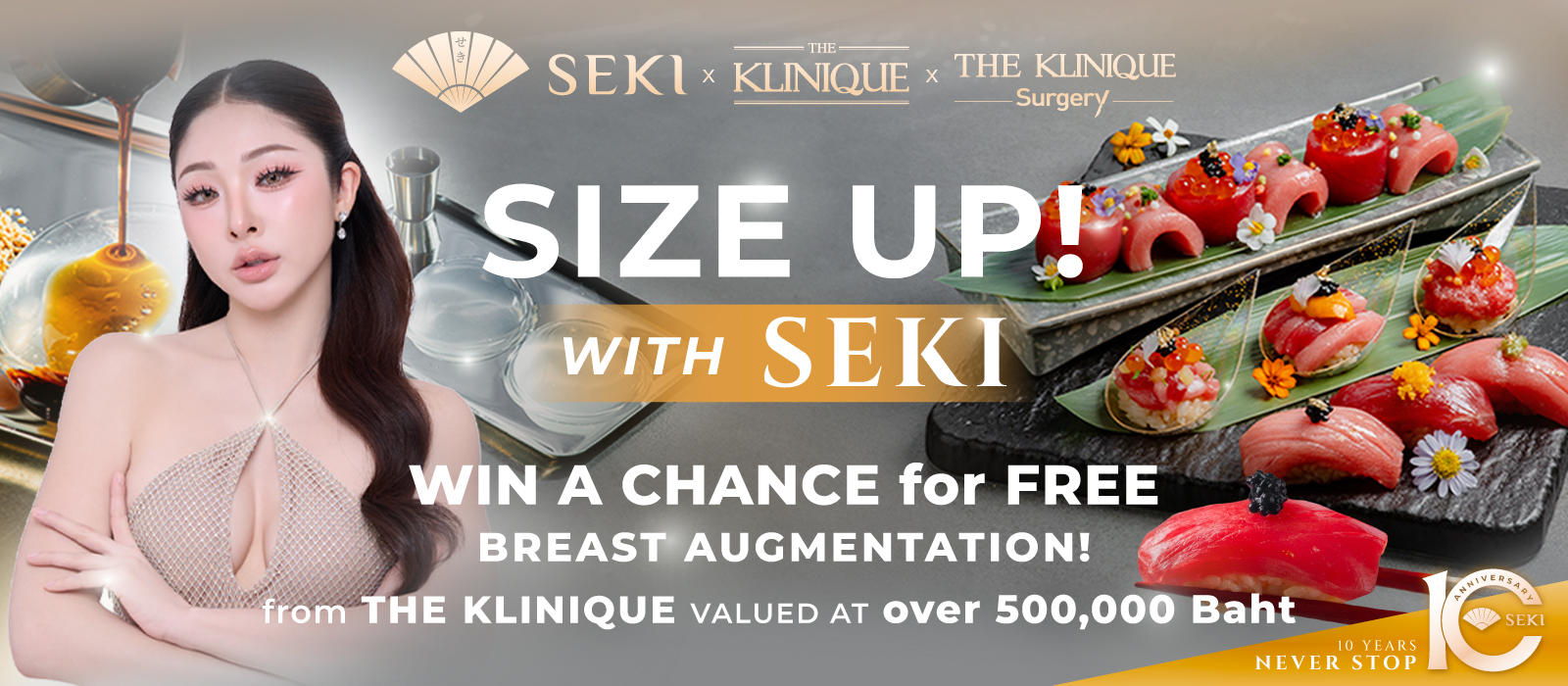 Size Up with SEKI - Stand a chance to win FREE breast augmentation from The Klinique worth over ฿500,000